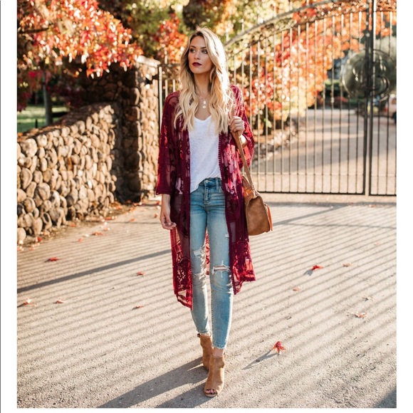 SILVIA | Lace Kimono Cardigan | - Picture 3 of 7